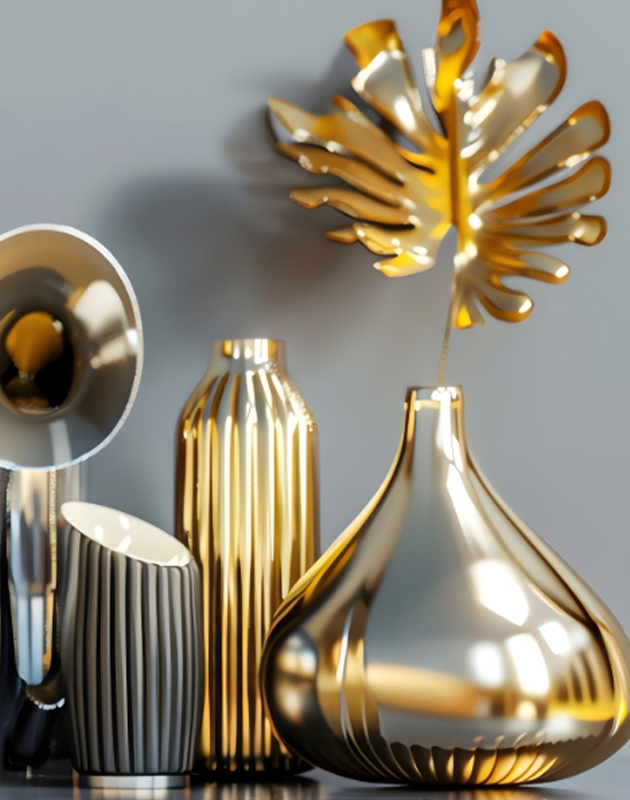 Reflective Chrome Vessel Suite